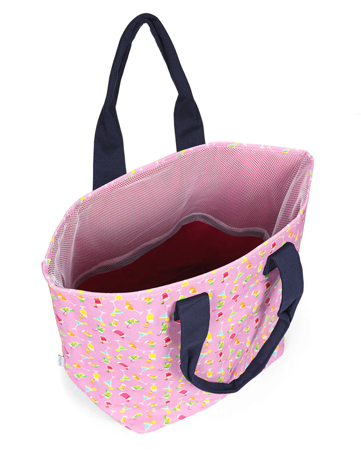tote bag with drinks makeup set