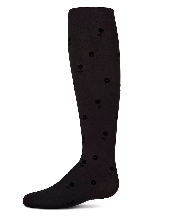 tights opaque rose flocked