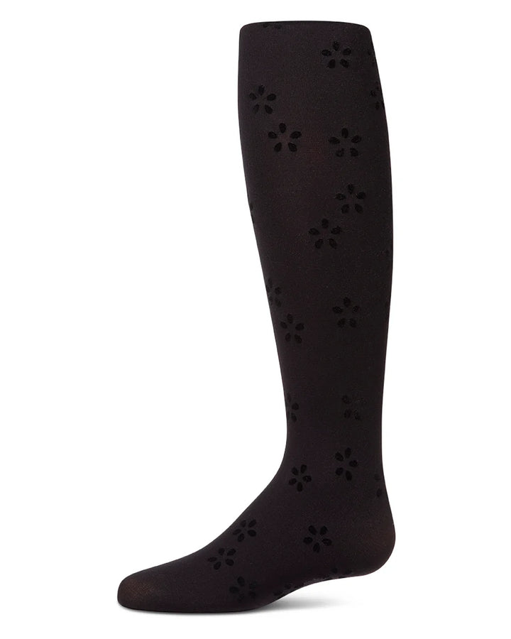 tights flocked confetti flower