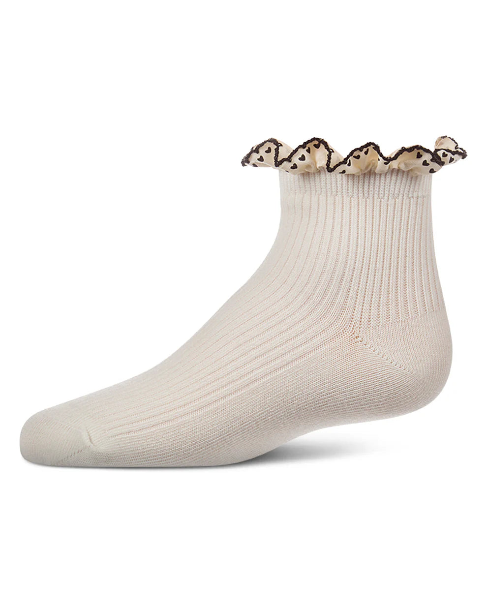 anklet heart lace trim