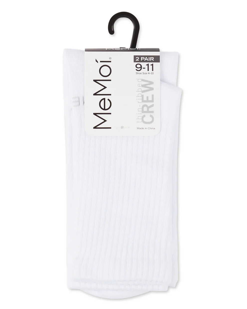 2pp thin ribbed crew socks