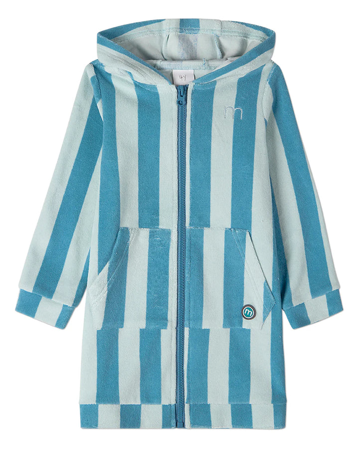 bathrobe terry striped zip up