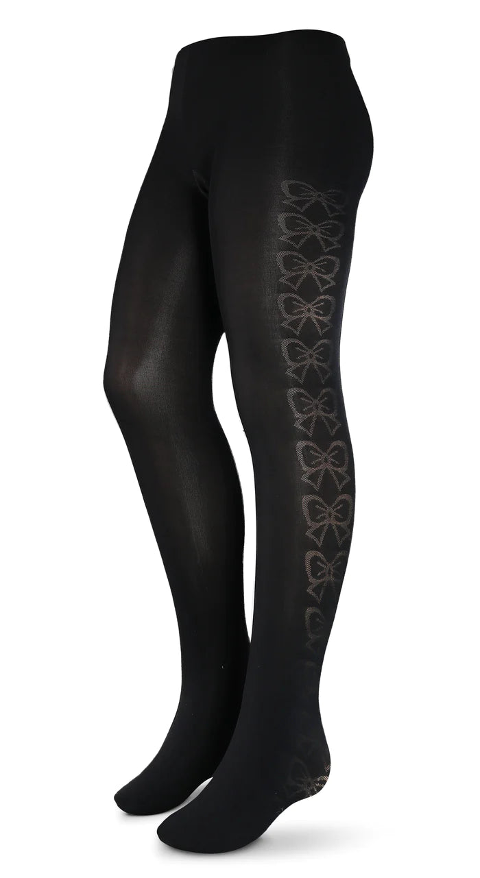 tights design bows opaque