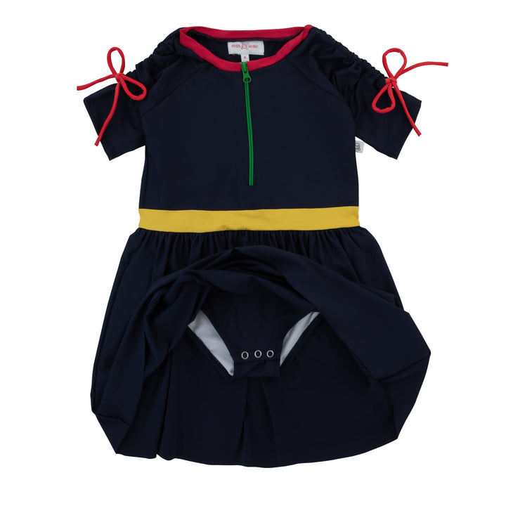 swimdress neon drawstring with snaps