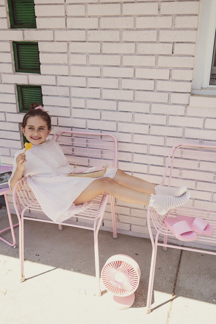 anklet striped scalloped edge