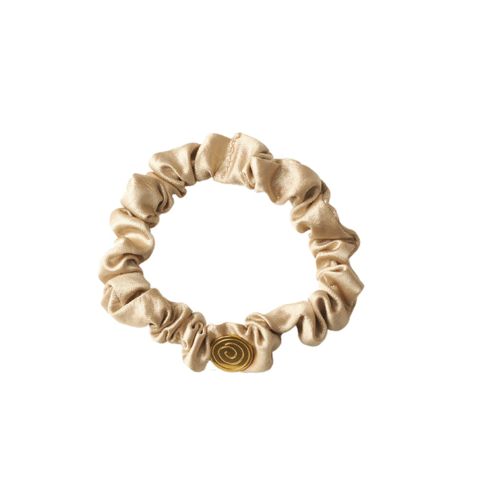 pony scrunchie leather silk
