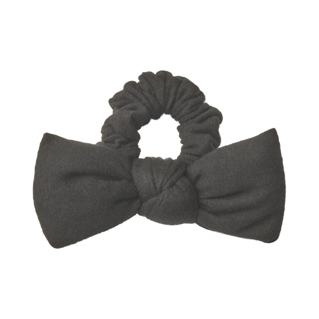 pony scrunchie suede heart bow