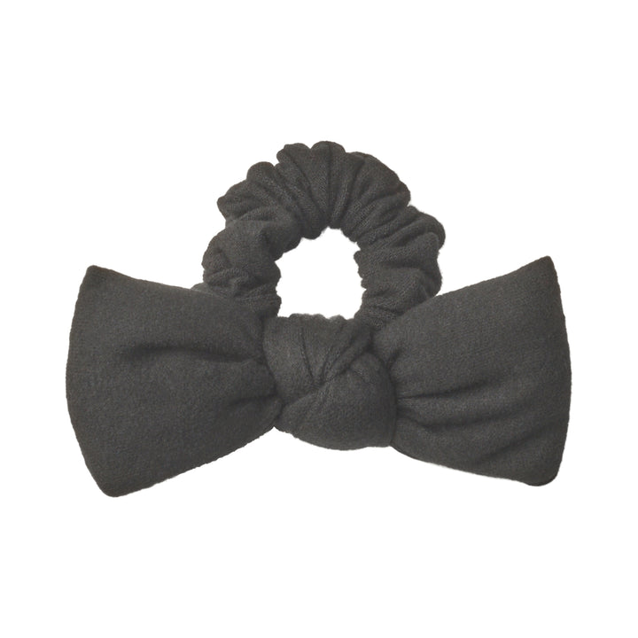pony scrunchie suede heart bow