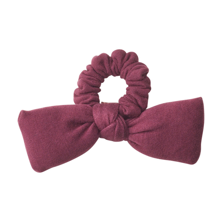 pony scrunchie suede heart bow