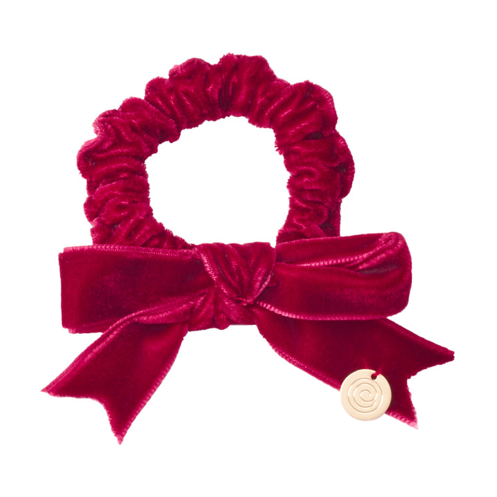 pony scrunchie velvet with satin center bow set