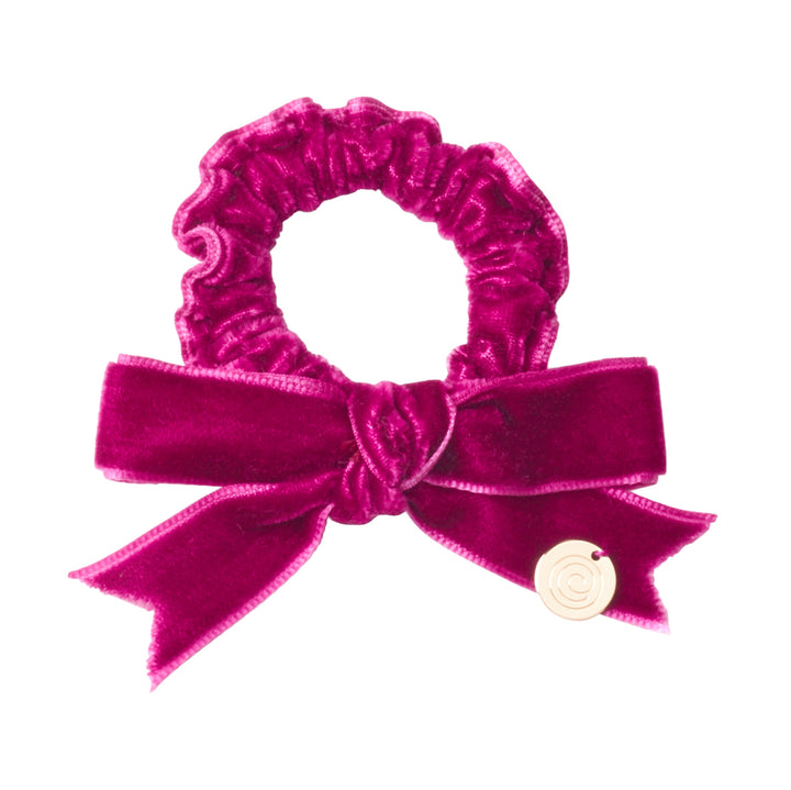 pony scrunchie velvet with satin center bow set