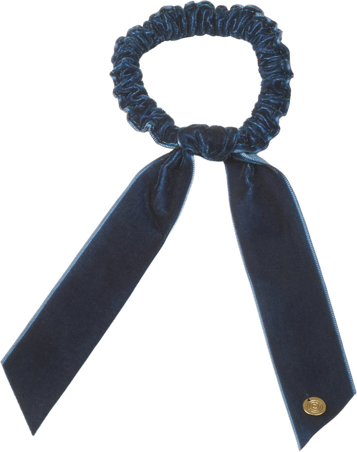 pony scrunchie velvet with satin center ties