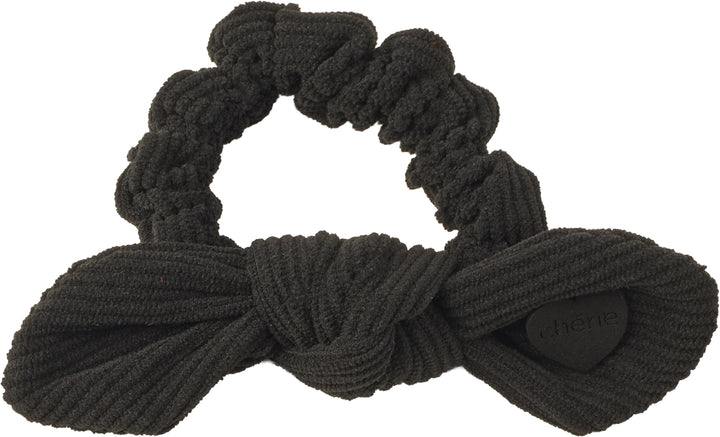 pony scrunchie corduroy heart bow