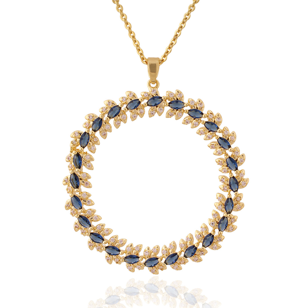 necklace hollow round leaves