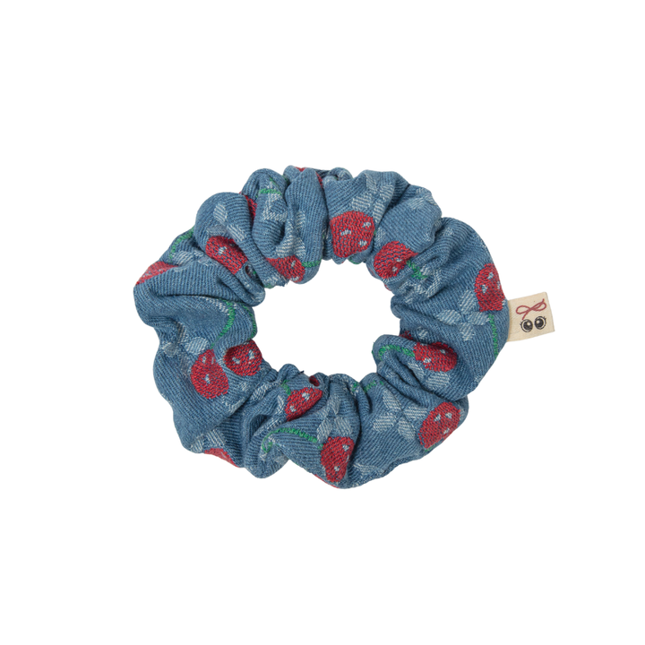 pony scrunchie denim cherry