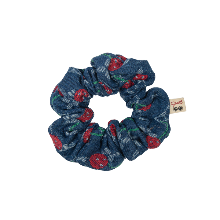 pony scrunchie denim cherry