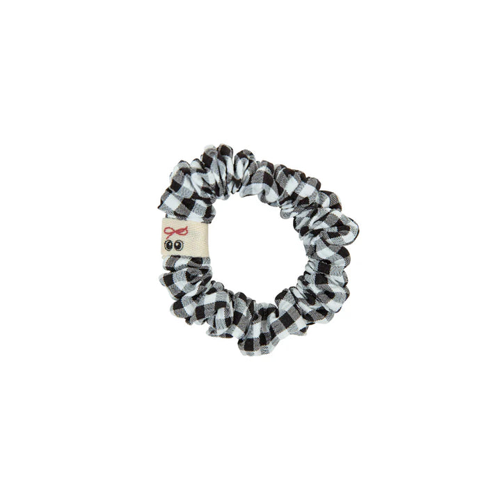 pony scrunchie pin stripe and gingham with edge