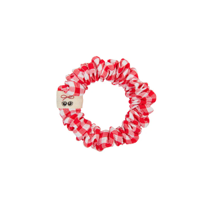 pony scrunchie pin stripe and gingham with edge