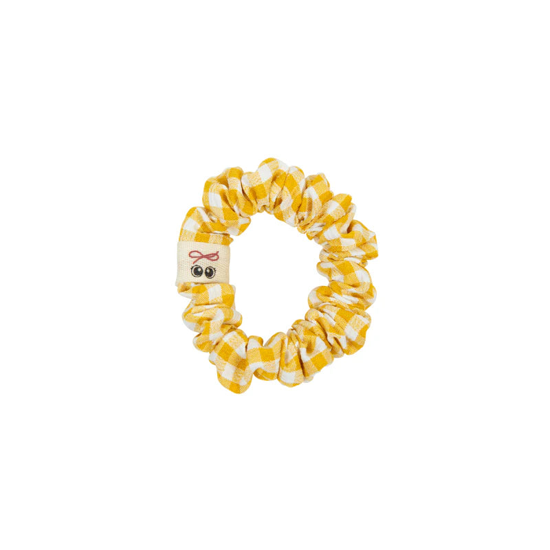 pony scrunchie pin stripe and gingham with edge
