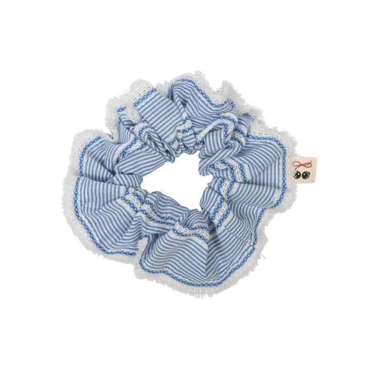 pony scrunchie pin stripe and gingham with edge