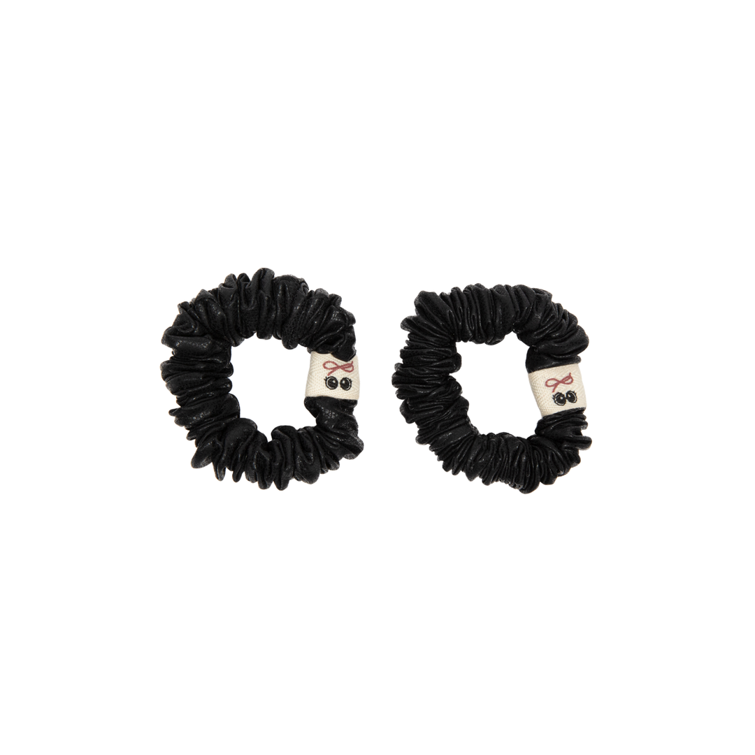 pony classic leather mini scrunchy set