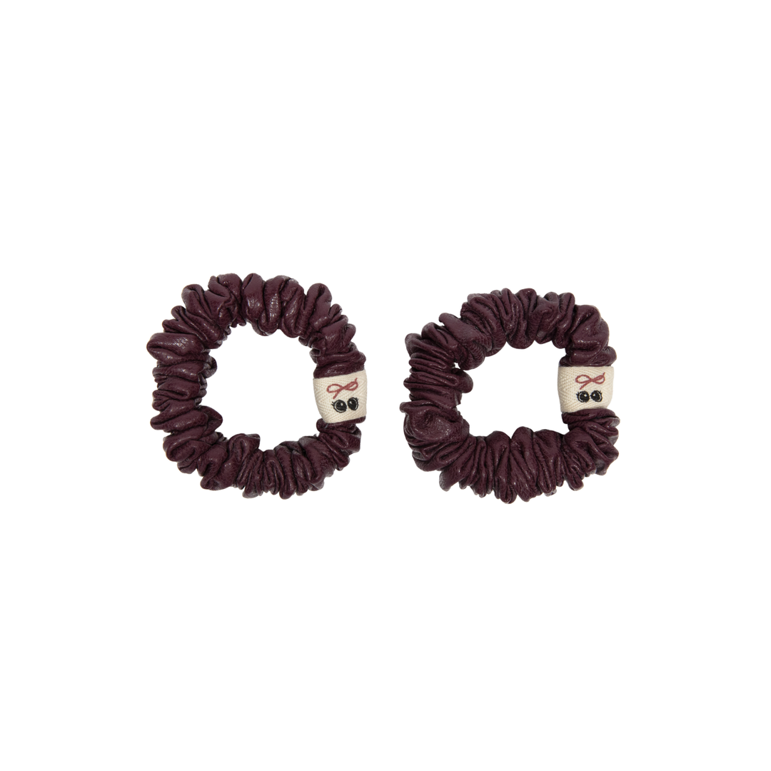 pony classic leather mini scrunchy set