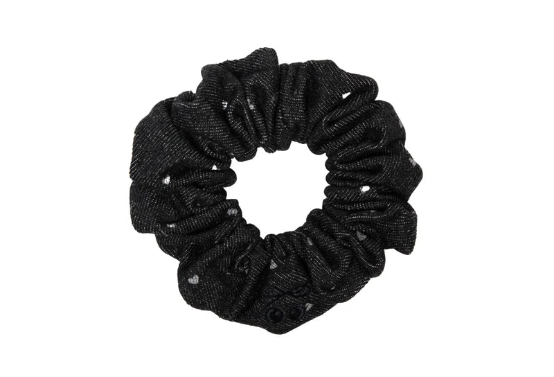 pony midnight denim scrunchy heart