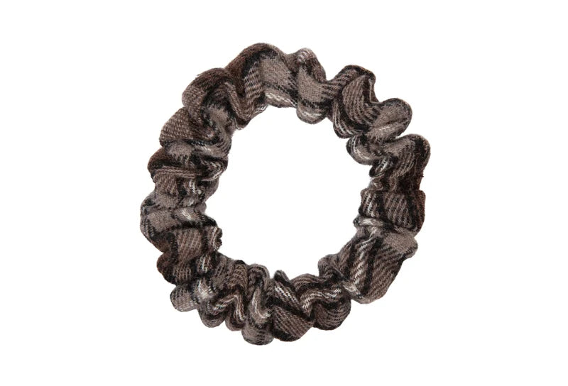 pony winter check mini scrunchy