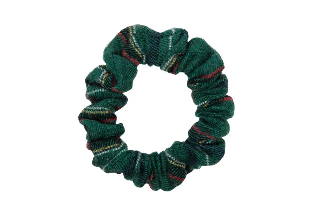 pony winter check mini scrunchy