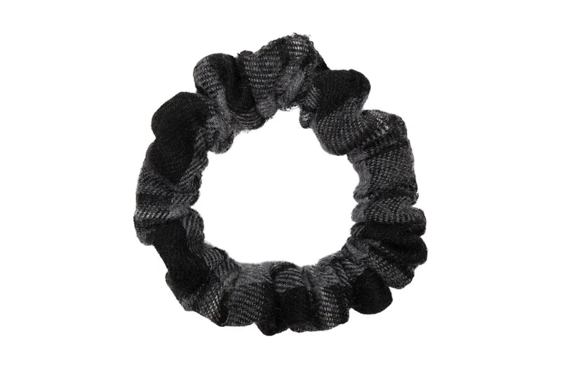 pony winter check mini scrunchy