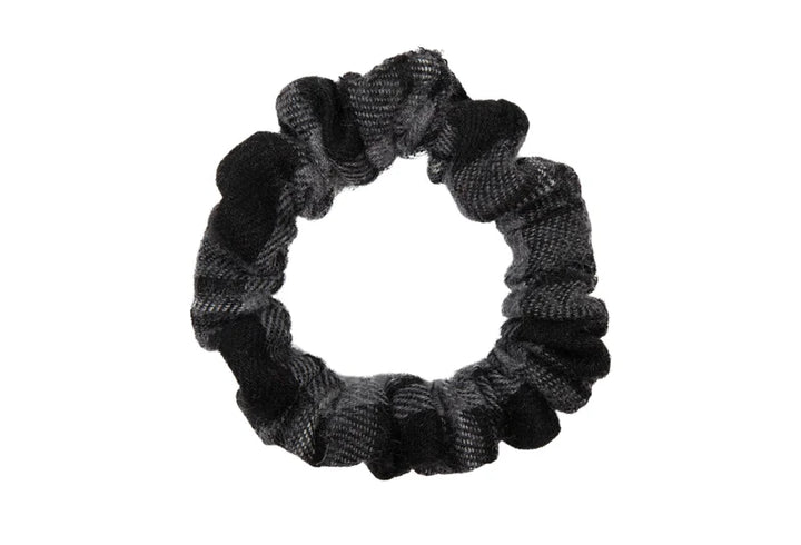 pony winter check mini scrunchy