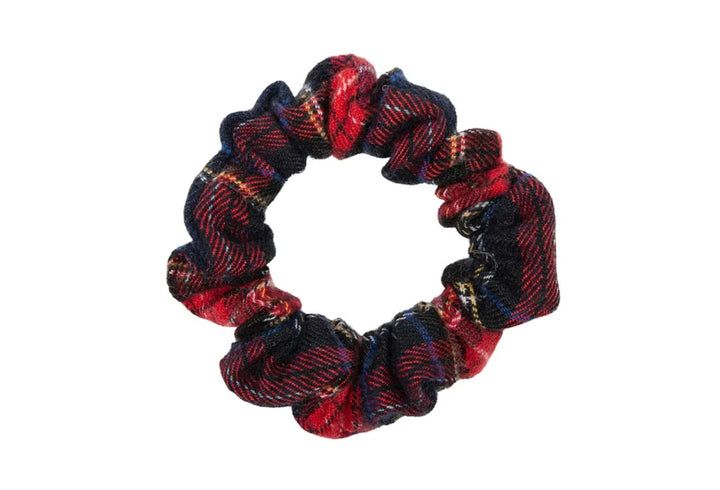 pony winter check mini scrunchy