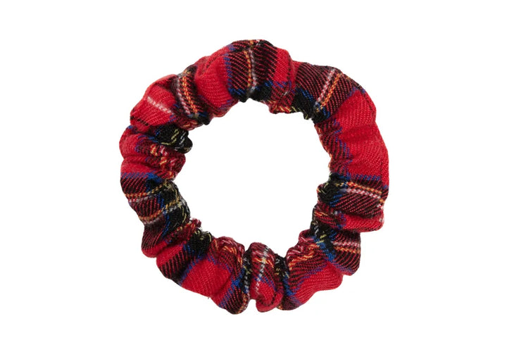 pony winter check mini scrunchy