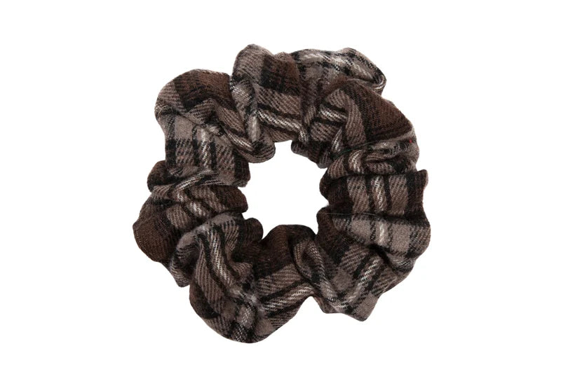 pony winter check scrunchie