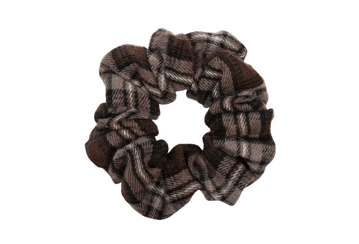 pony winter check scrunchie