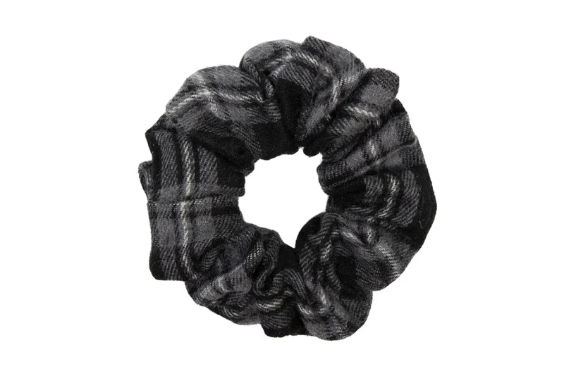 pony winter check scrunchie