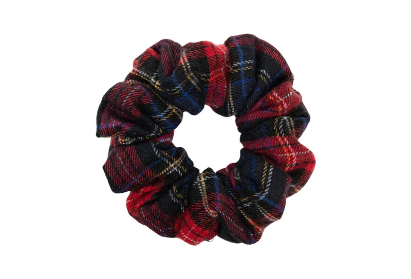pony winter check scrunchie