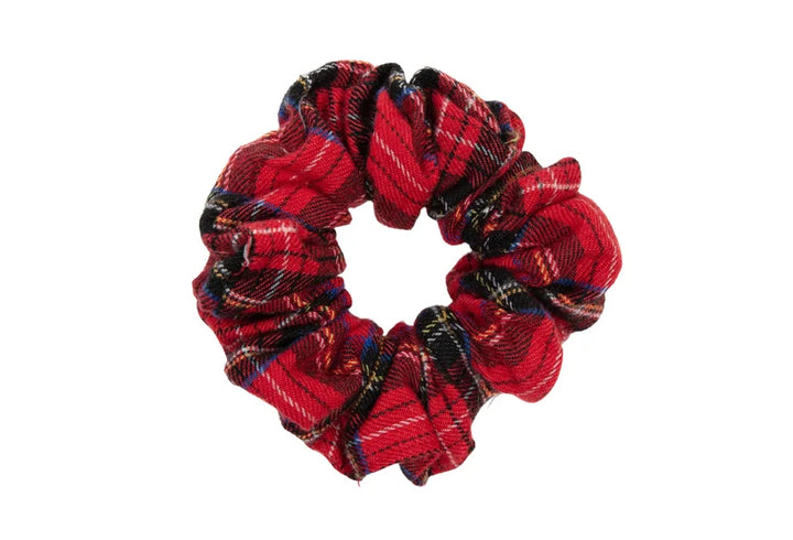 pony winter check scrunchie