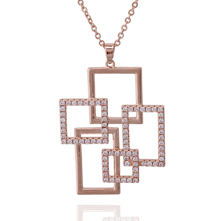 necklace pendant overlapping squares