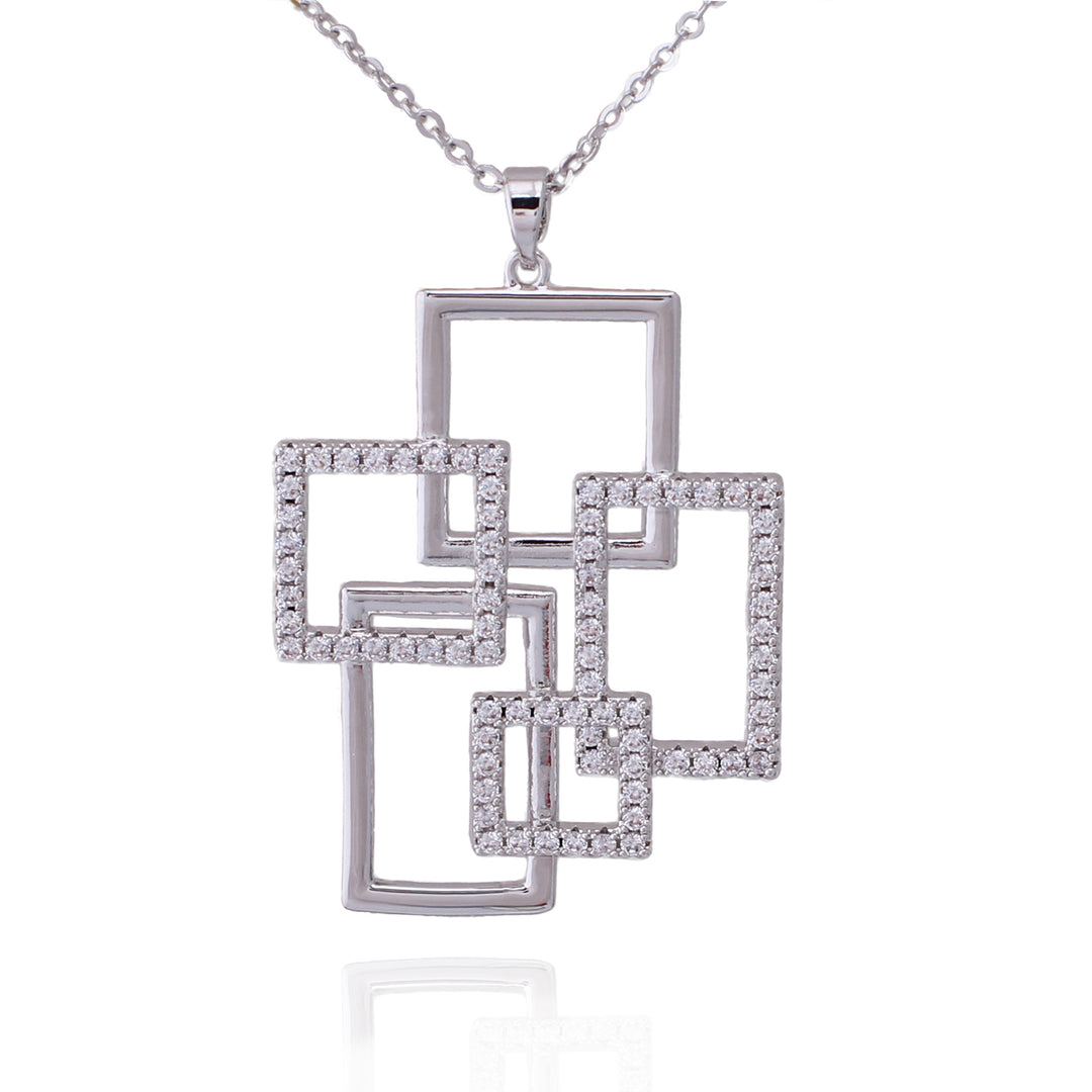 necklace pendant overlapping squares