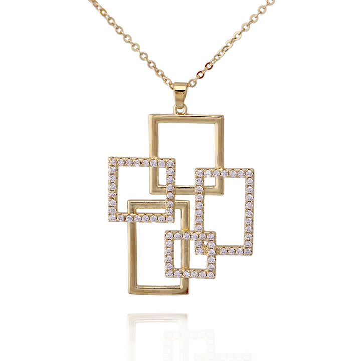 necklace pendant overlapping squares