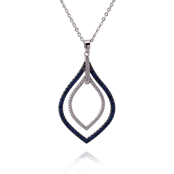 necklace angled two tone teardrop