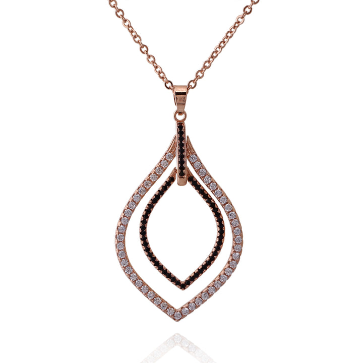 necklace angled two tone teardrop