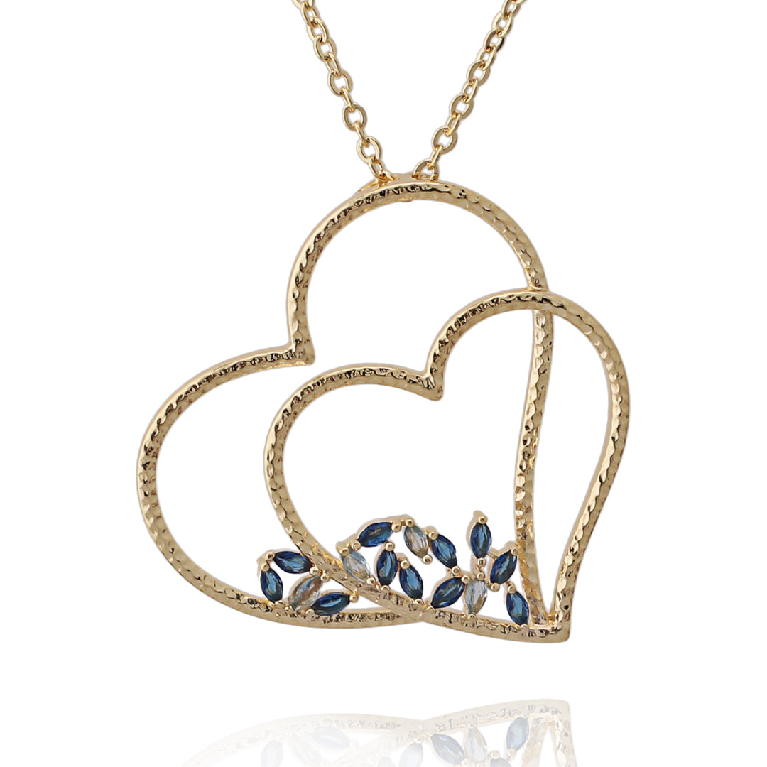necklace hammered double heart