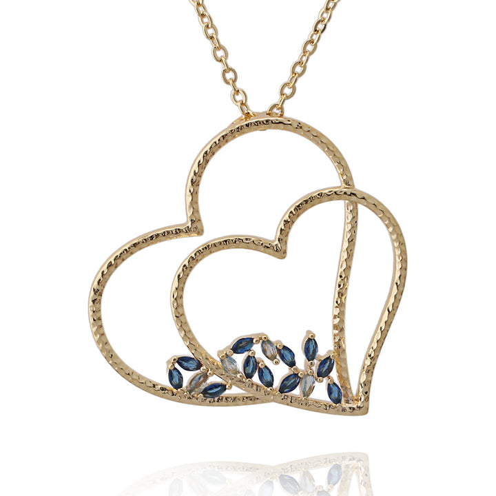 necklace hammered double heart