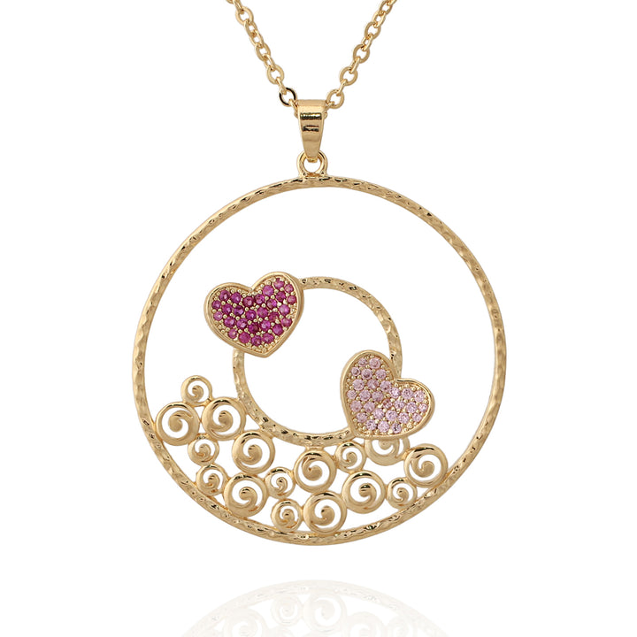 necklace pendant swirly heart donut