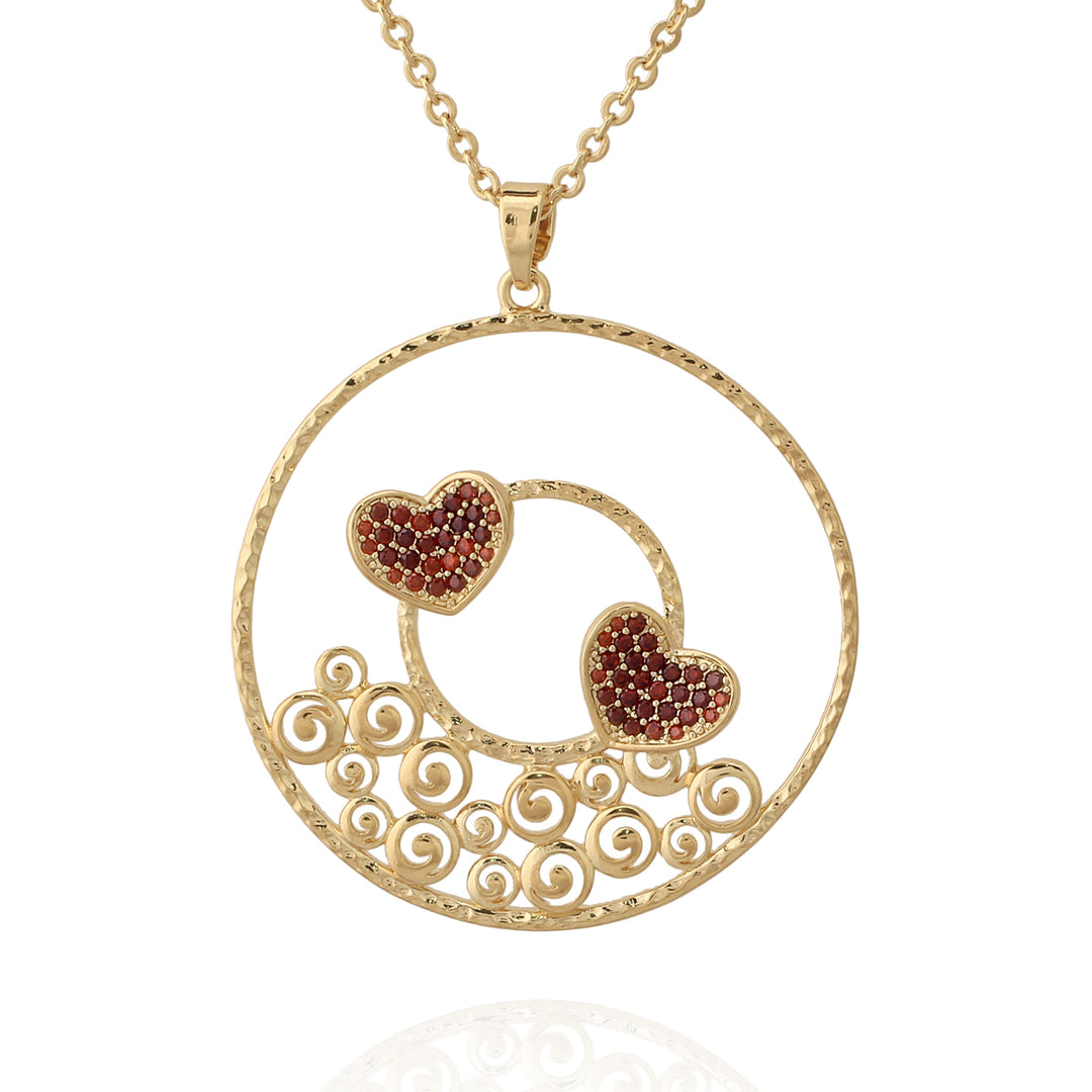 necklace pendant swirly heart donut