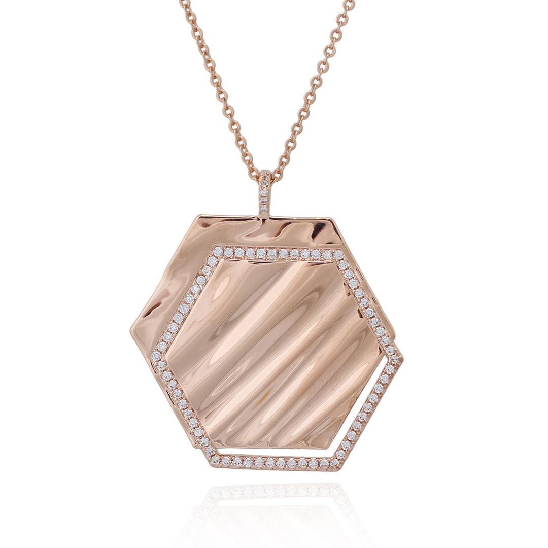 necklace textured hexagon