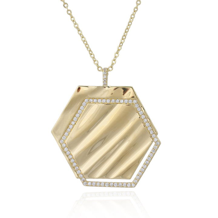 necklace textured hexagon