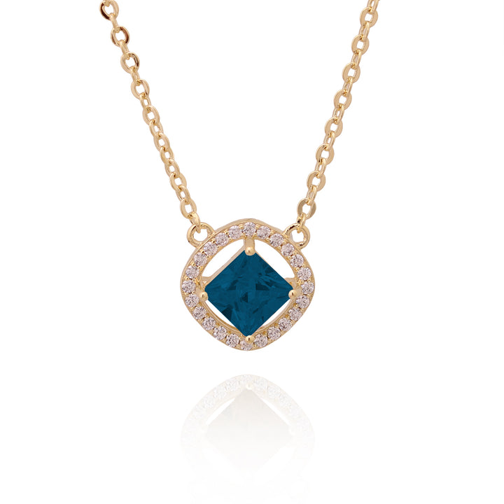 necklace square solitaire stone pendant